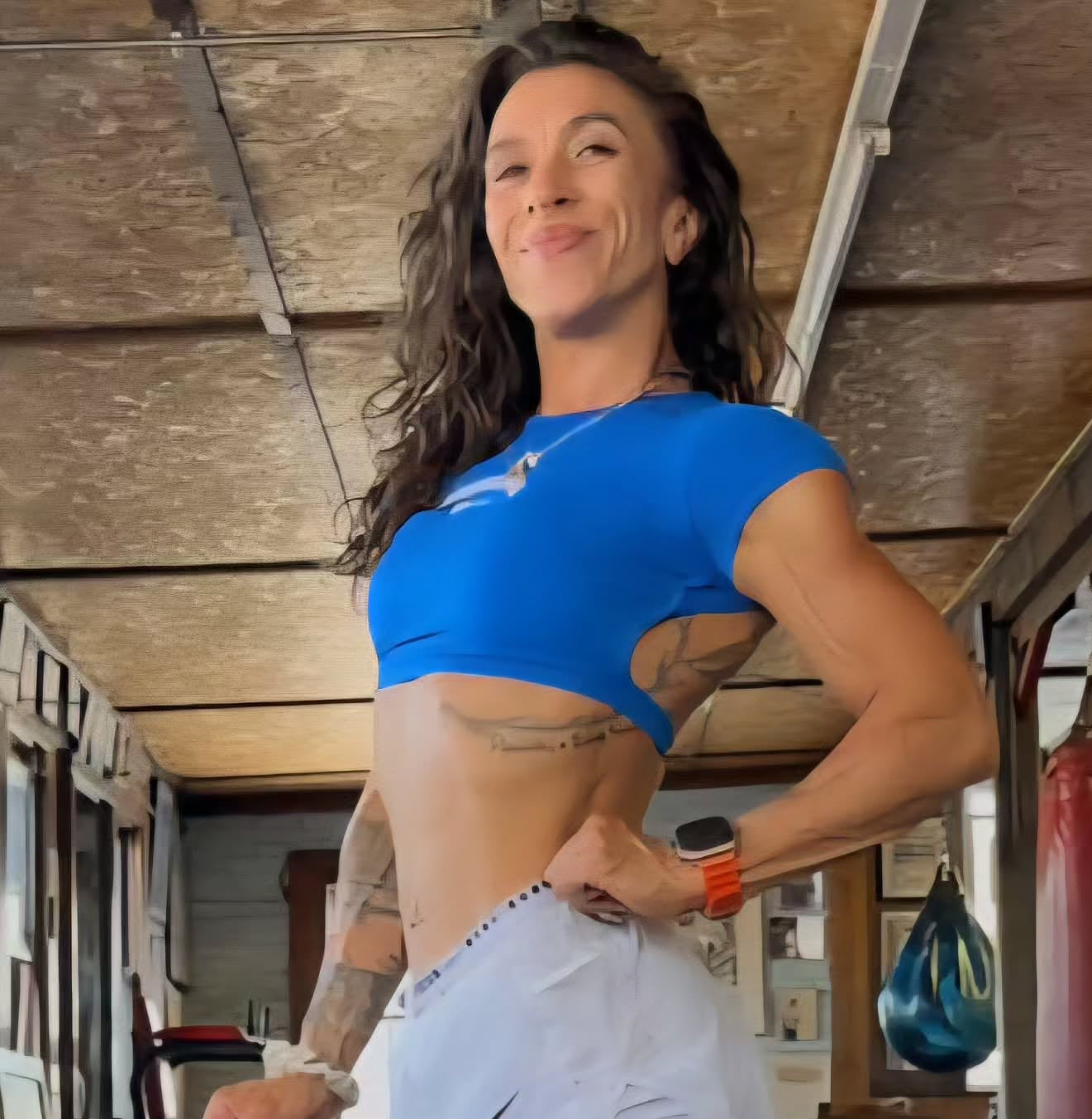 The Avenger Blue Crop Tee